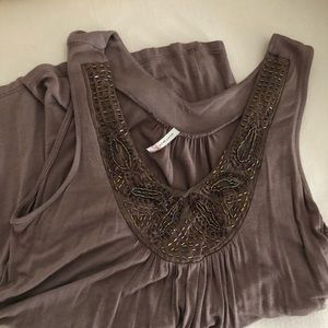 Embellished jersey tank